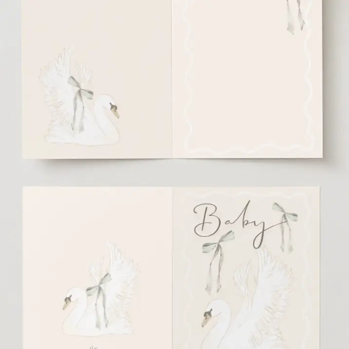 The Name Nest Swan Baby Shower Card