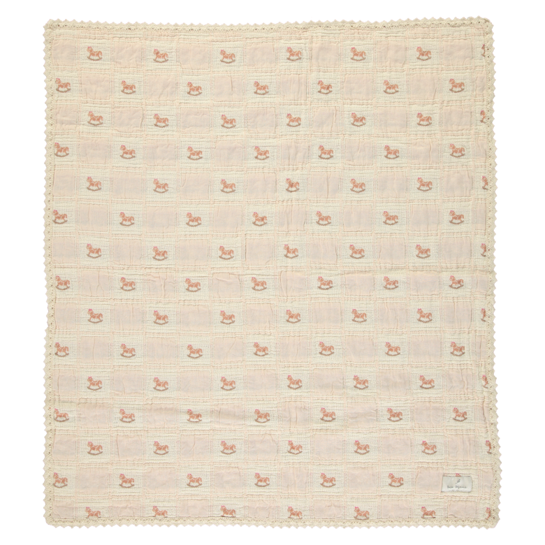 Bebe Organic Rocking Horse Shell Pink Baby Blanket