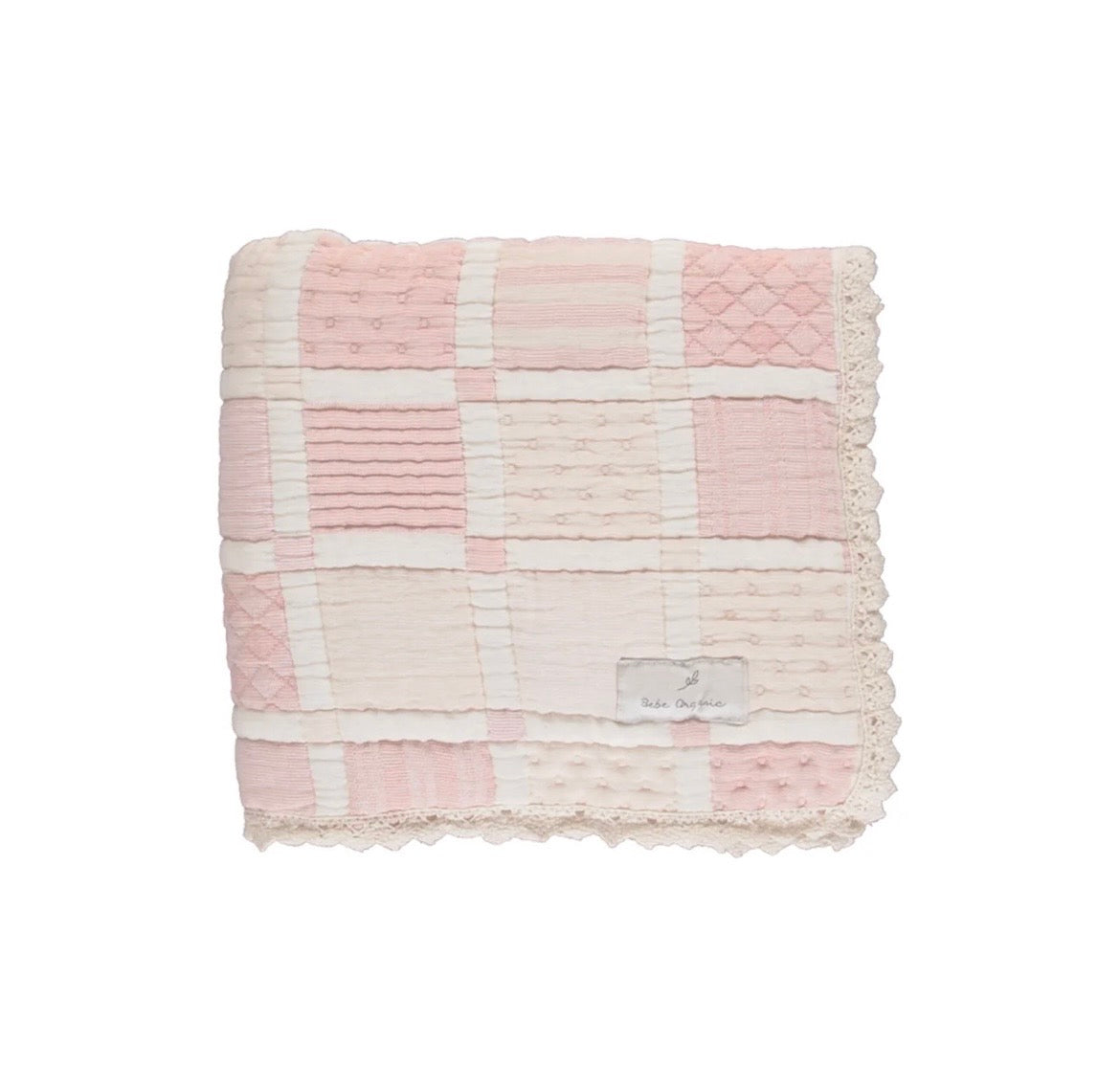 Bebe Organic Mai Dusty Rose Patchwork Baby Blanket