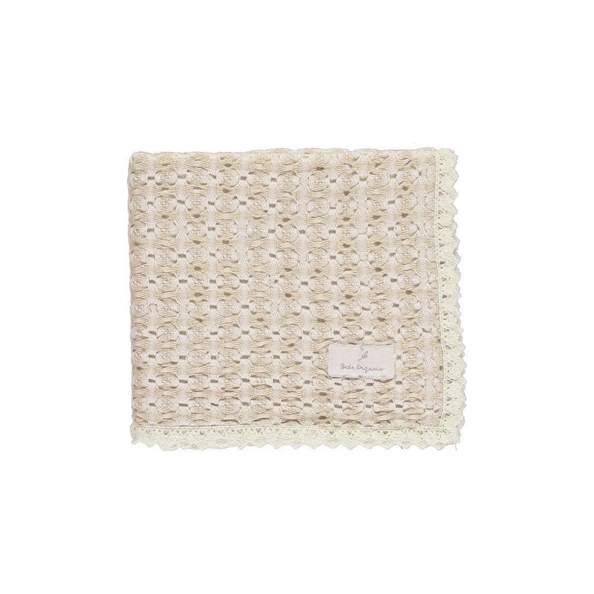 Bebe Organic Crochet Baby Blanket Taupe Retro