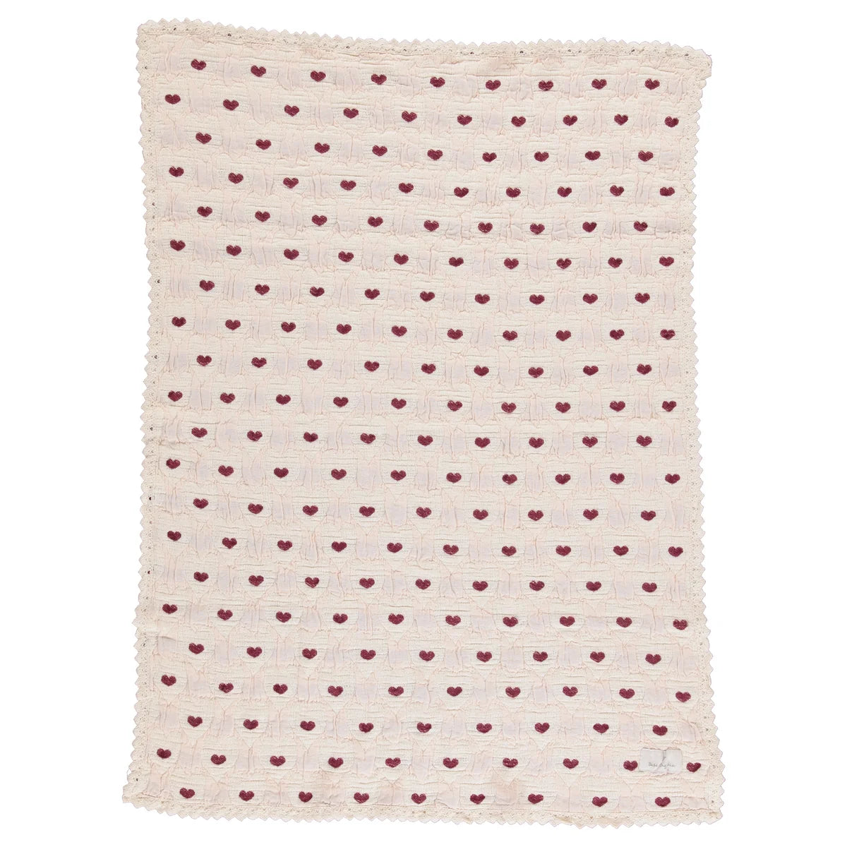 Bebe Organic Love Red Heart Baby Blanket