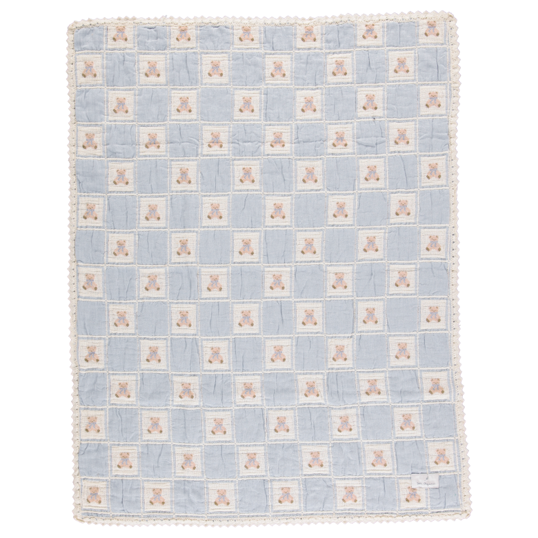 Bebe Organic Teddy Bear Blue Baby Blanket