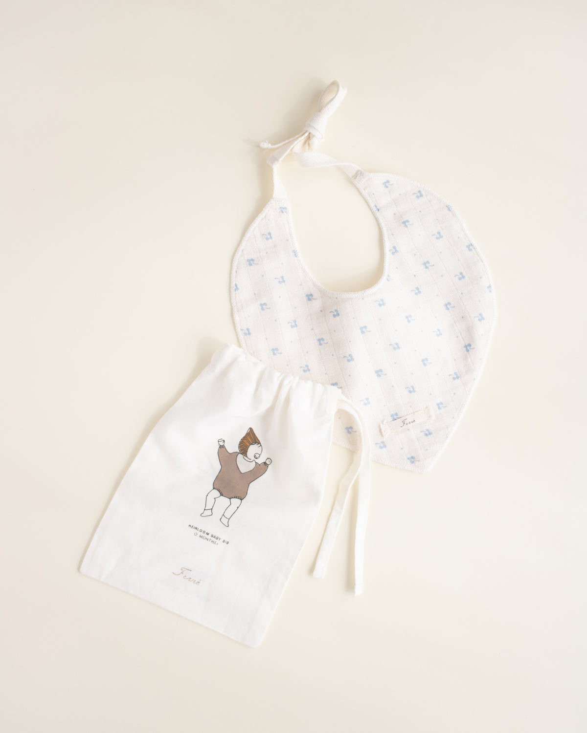 ferne baby Drool Bib - Blue Calico