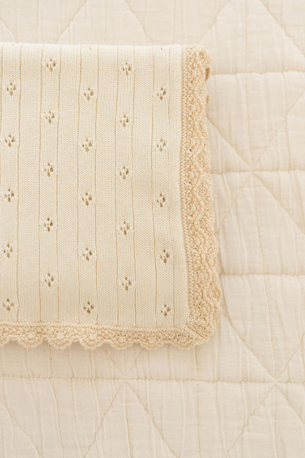 New Grain Knit Pointelle Blanket