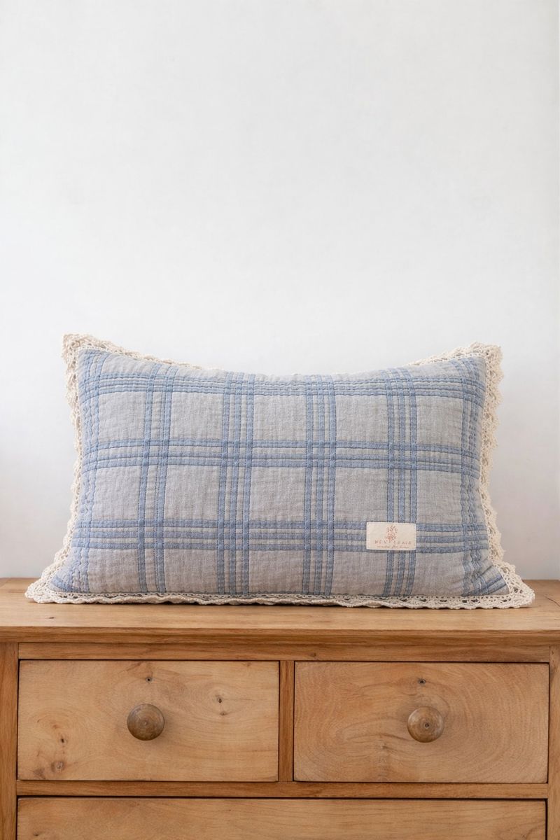 New Grain French Plaid Pillow Sham - Bluebelle