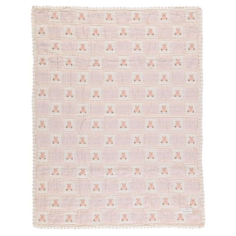 Bebe Organic Teddy Bear Mauve Baby Blanket