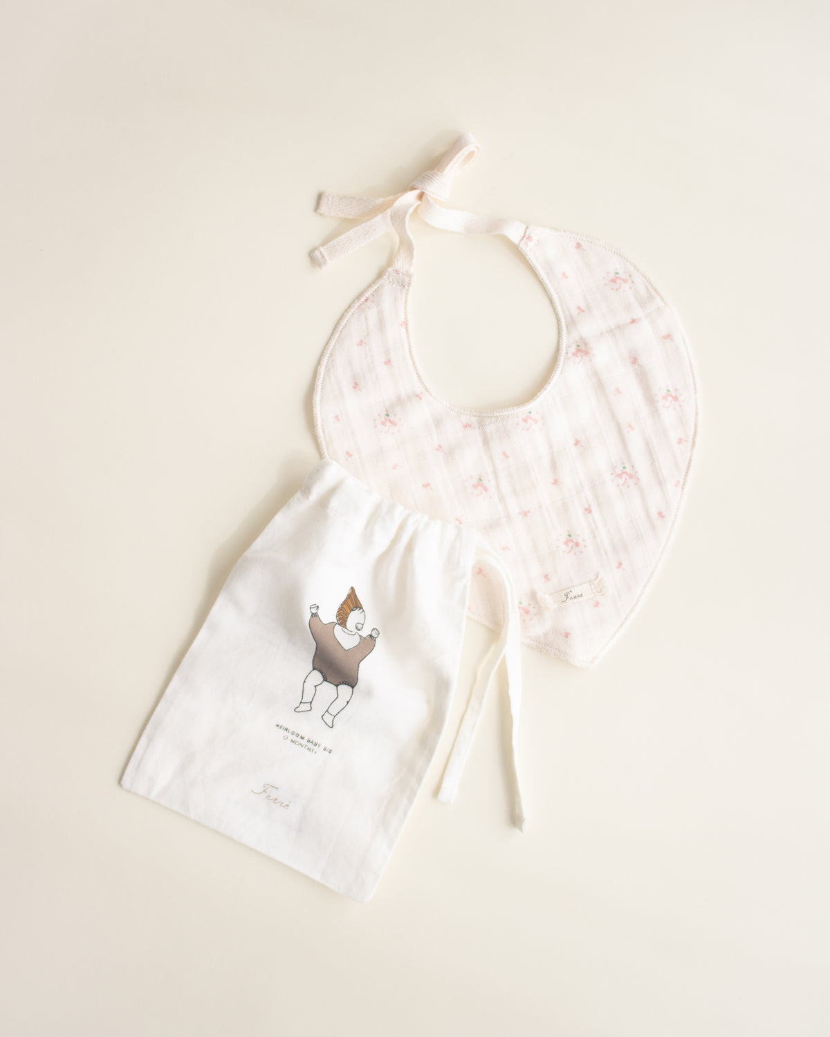 ferne baby Drool Bib - Pink Calico