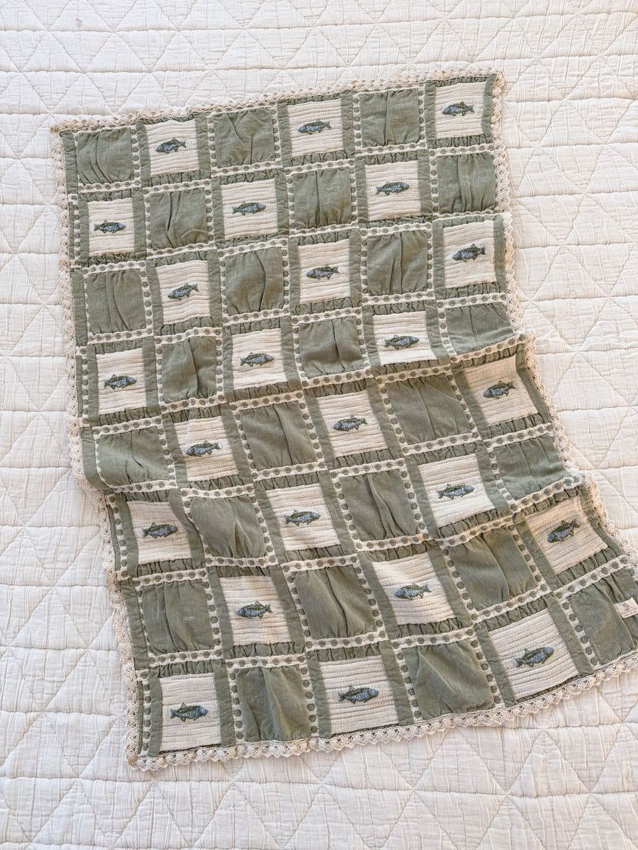 New Grain Patchwork Fishing Baby Blanket