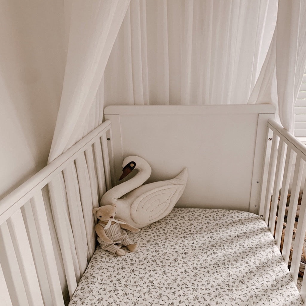 Blue Daisy Wares Fitted Cot Sheet in Darling Buds Floral