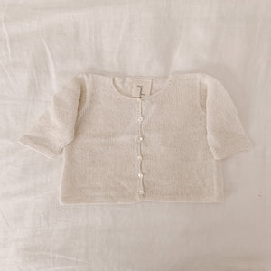 Organic Cotton Knit Cardigan in Cream