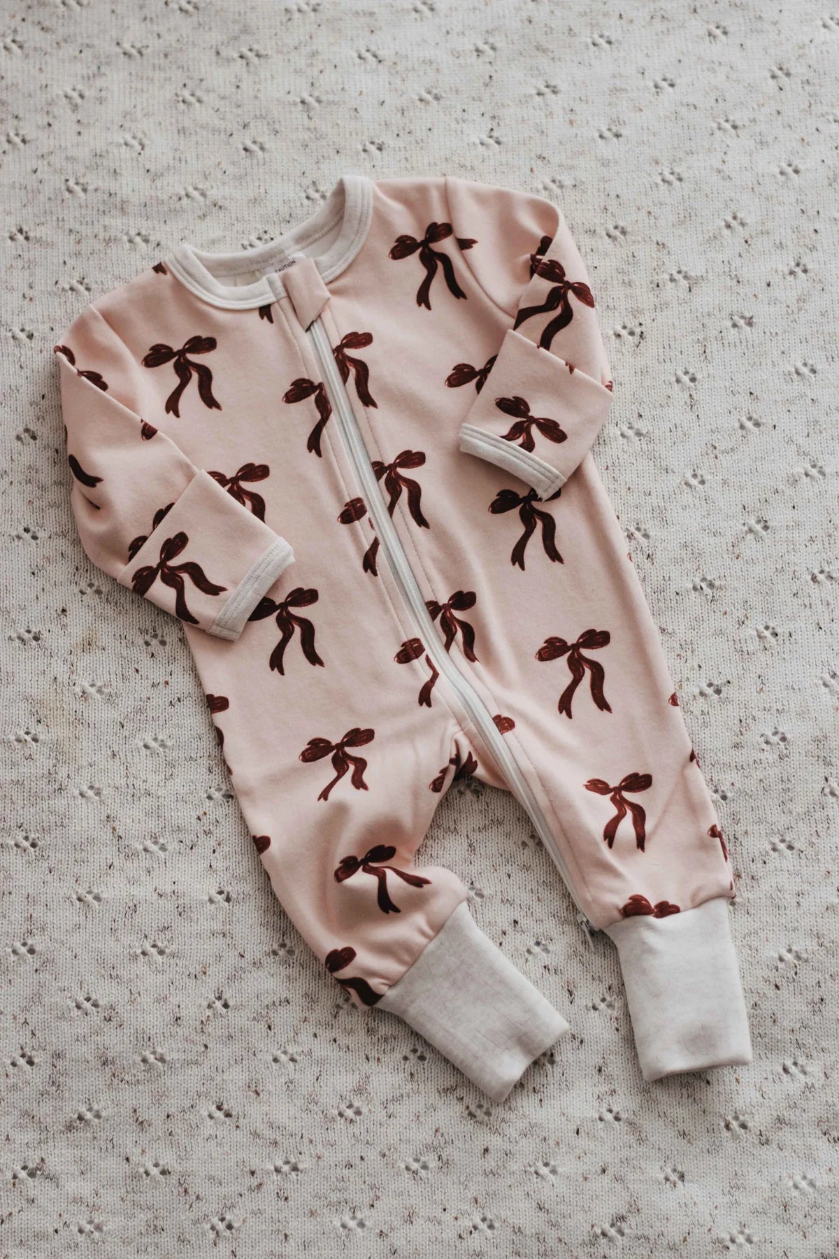 Bencer and Hazelnut Christmas Bows Zipsuit