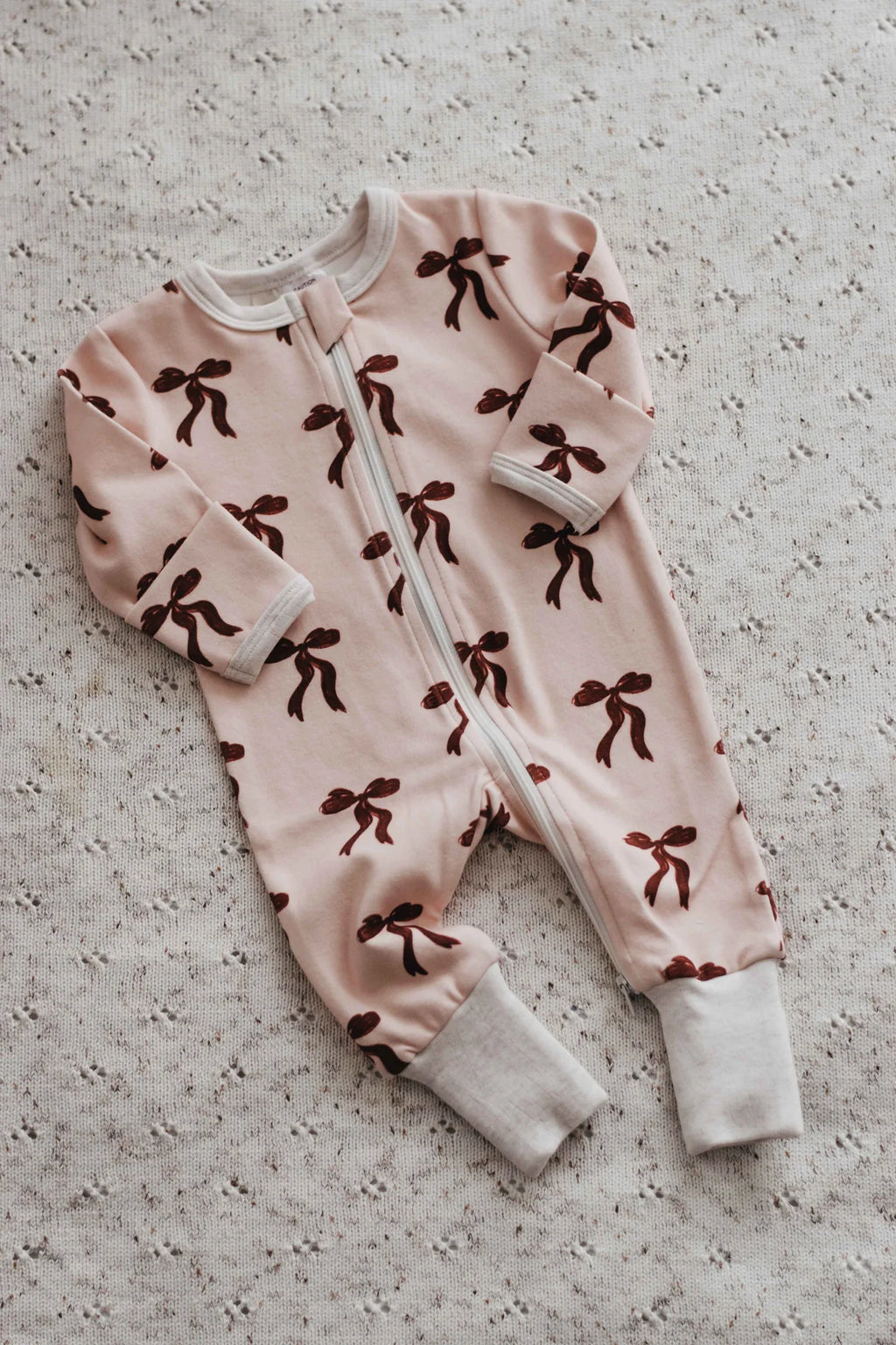 Bencer and Hazelnut Christmas Bows Zipsuit