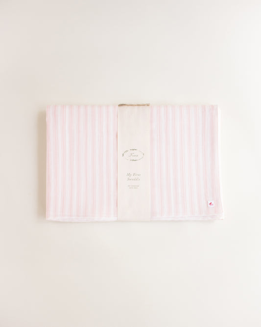 ferne baby Ticking Swaddle - Pink