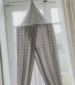 Garbo & Friends Plaid Sky Muslin Bed Canopy