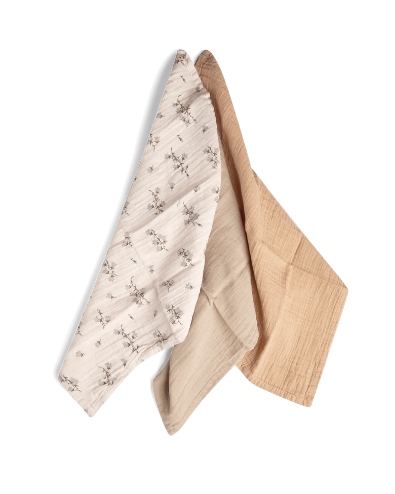 Garbo & Friends Bluebell Muslin Burp Cloths (3 pack)