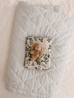 Quilted Blanket in Dusty Blue Stripe