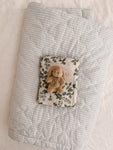 Quilted Blanket in Dusty Blue Stripe