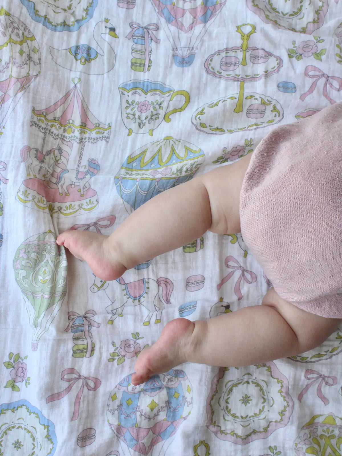 Little Threads Dreamy Carousel Muslin Blanket