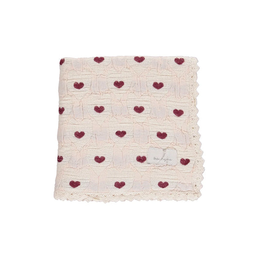 Bebe Organic Love Red Heart Baby Blanket