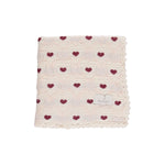 Bebe Organic Love Red Heart Baby Blanket