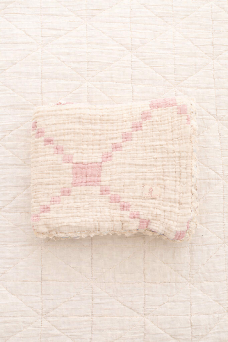 New Grain Layered Guaze Baby Blanket - Petal
