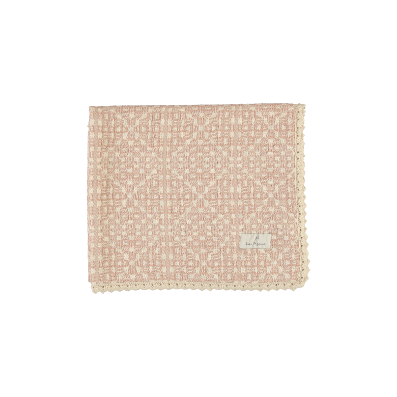 Bebe Organic Crochet Twin Blanket - Faded Rose