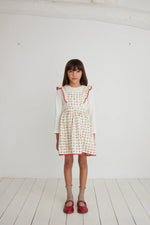 Bebe Organic Lissy Apron Dress - Geometric Roses