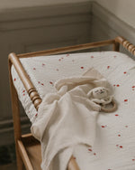 Garbo & Friends Poppy Seersucker Bassinet Fitted Sheet & Changing Mat Cover