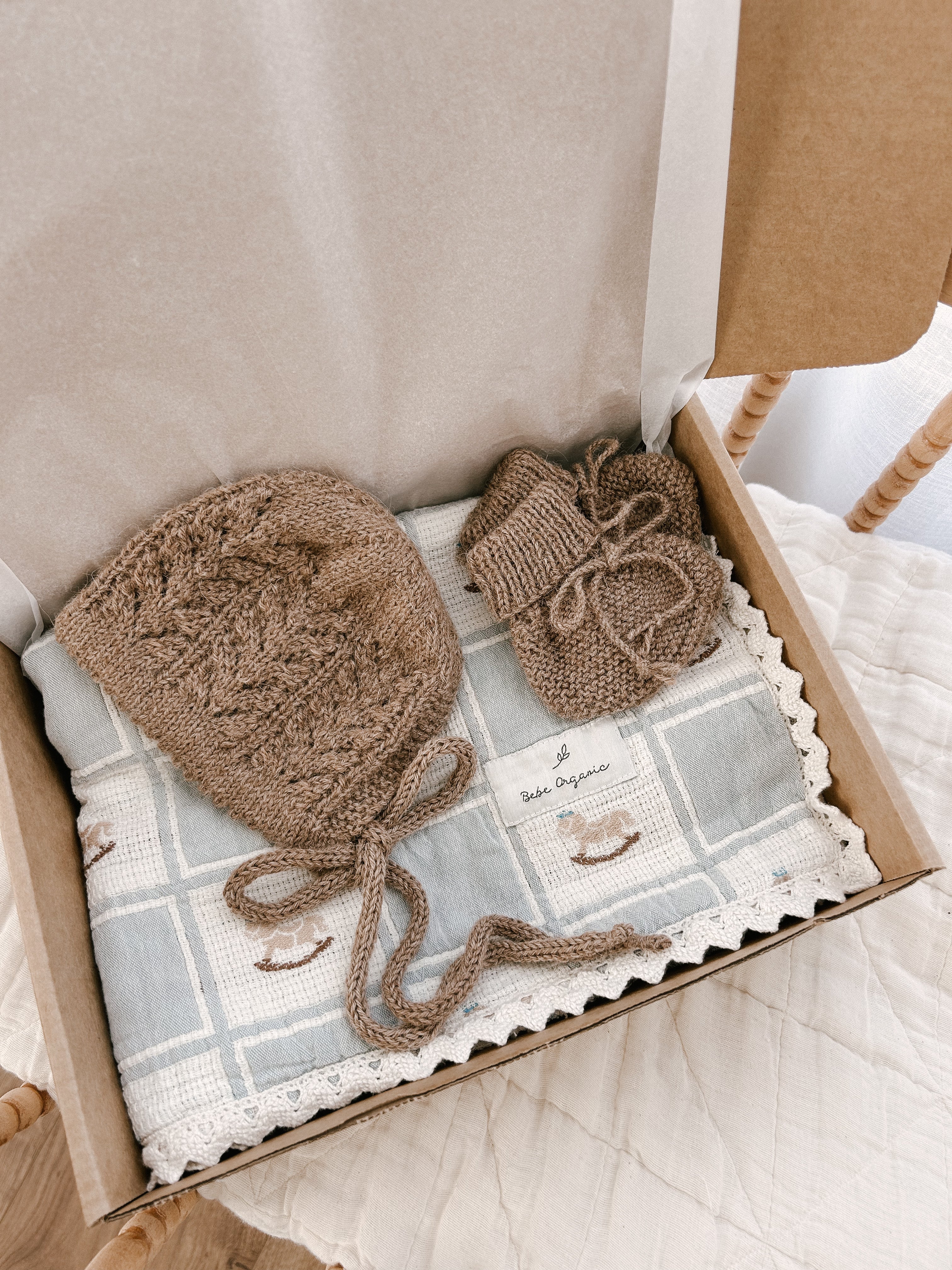 Baby Gift Hamper - Bebe Organic Blue Rocking Horse