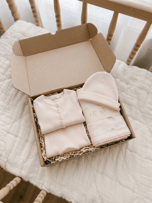 Baby Gift Hamper - Ferne Baby Cardigan Set in Barely Pink