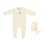 Bebe Organic Ines Collar Overall Velour Set Bamby