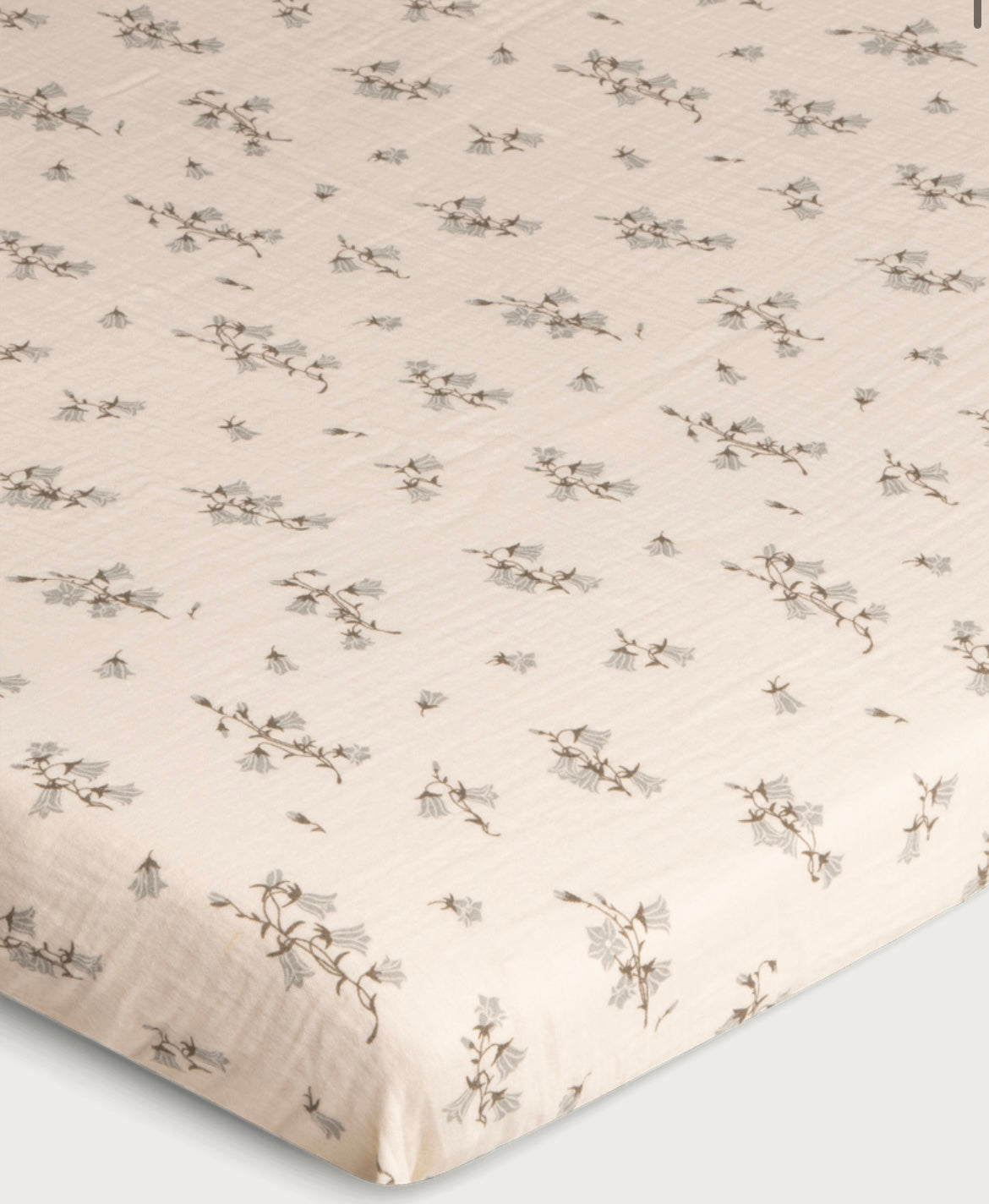 Garbo & Friends Bluebell Muslin Cot Fitted Sheet