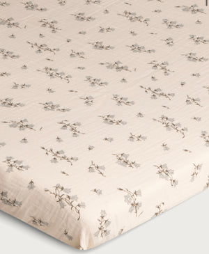 Garbo & Friends Bluebell Muslin Bassinet Fitted Sheet & Changing Mat Cover