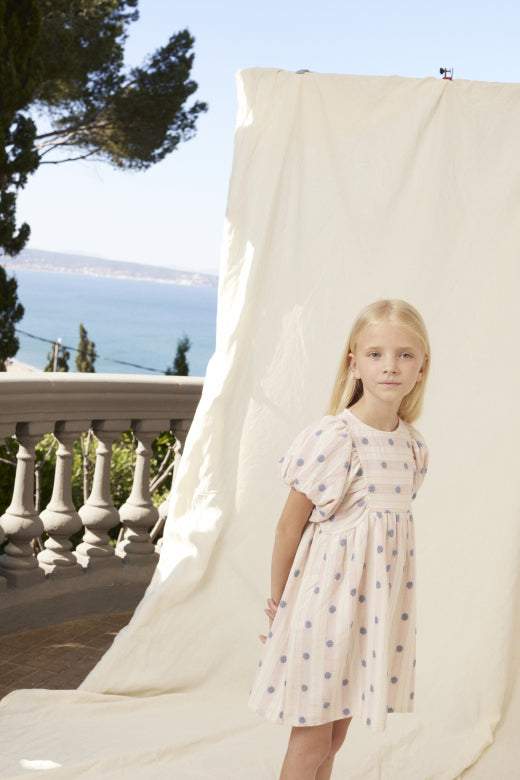Bebe Organic Elwen Dress in Pink Petal Stripe