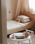 Quilted Blanket in Cream Muslin with Ruffles