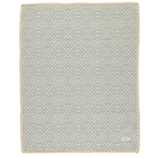 Bebe Organic Crochet Twin Blanket - Sky Blue