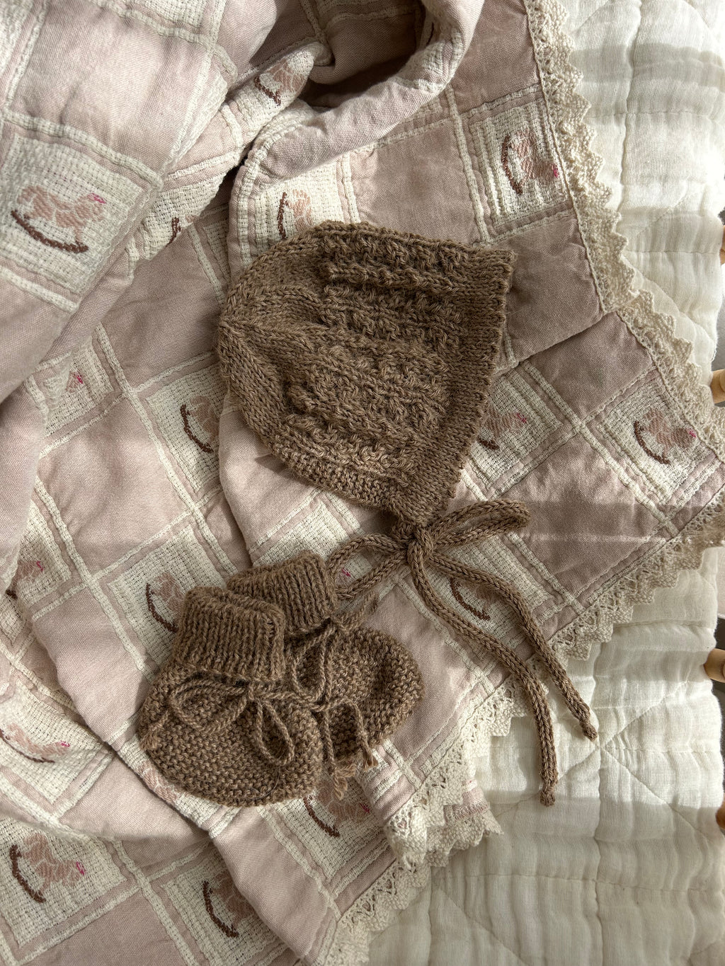 Baby Gift Hamper - Bebe Organic Mauve Rocking Horse