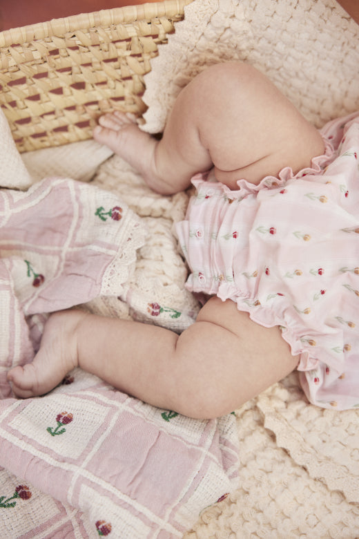 Bebe Organic Tulip Checks Bella Romper