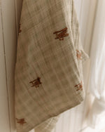 Solange Pilote Vintage Airplane 6 Layer Gauze Blanket