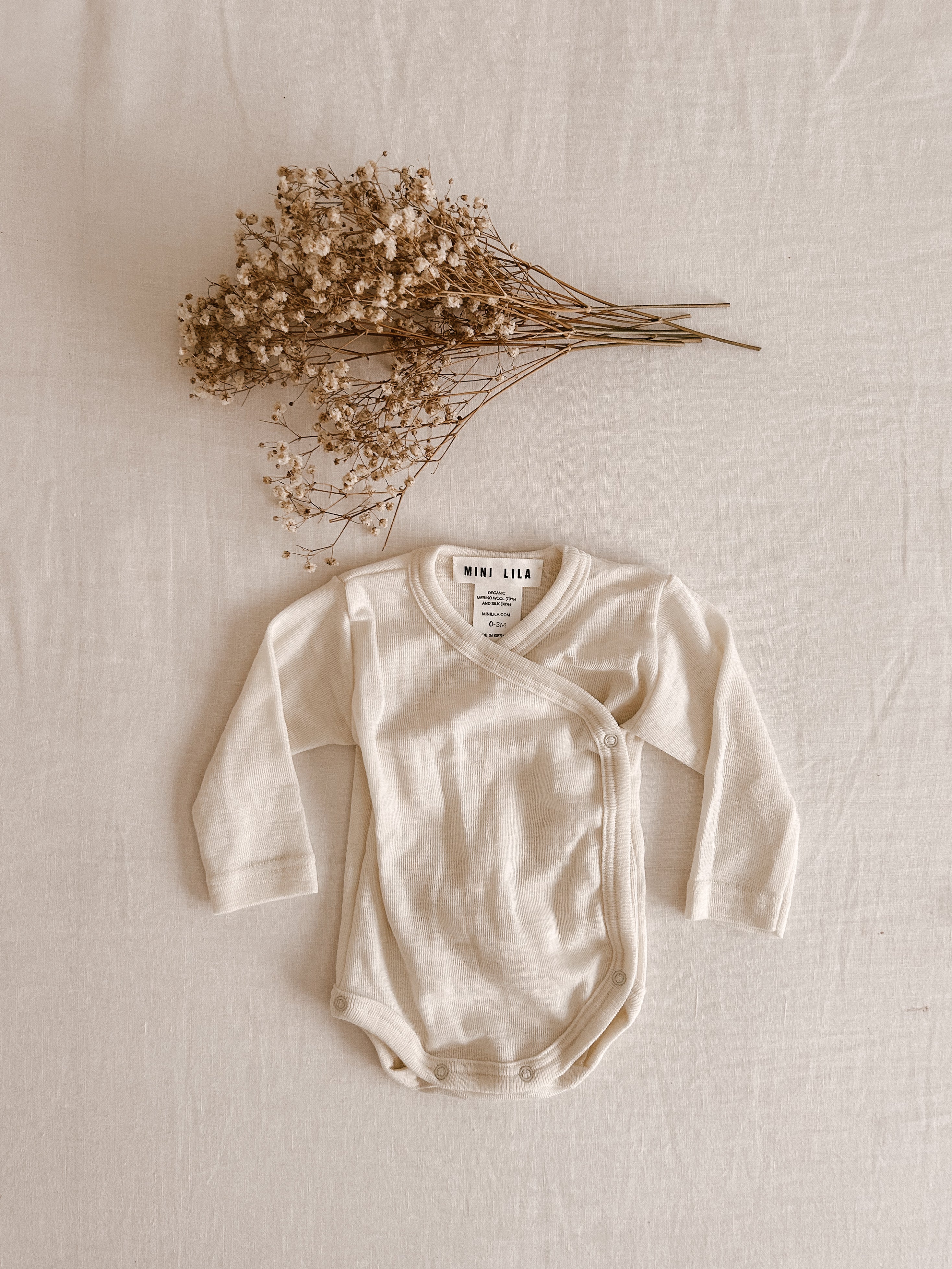 Mini Lila Organic Merino Wool & Silk Bodysuit