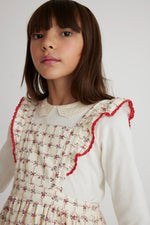 Bebe Organic Lissy Apron Dress - Geometric Roses