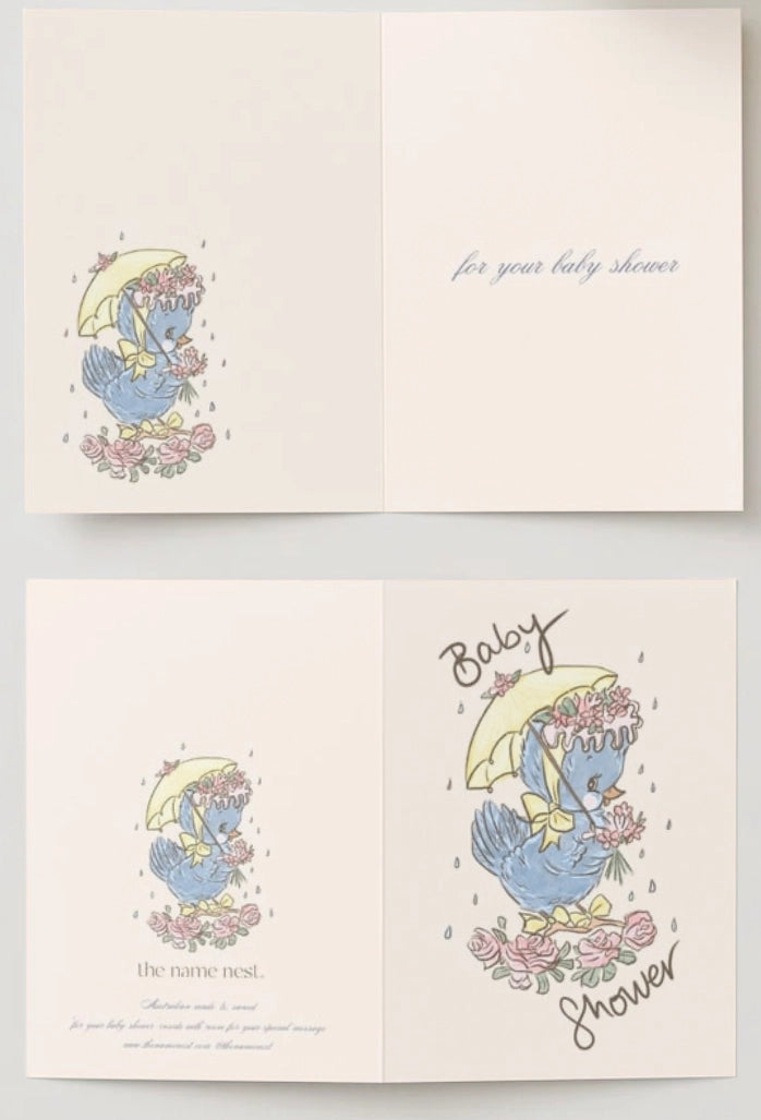 The Name Nest Baby Shower Duckling Heirloom Card