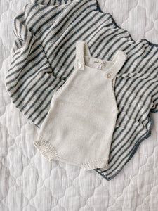 Organic Cotton Knit Romper in Cream