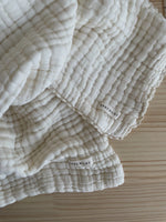 Organic Gauze Cotton COT Blanket in COCONUT CREAM