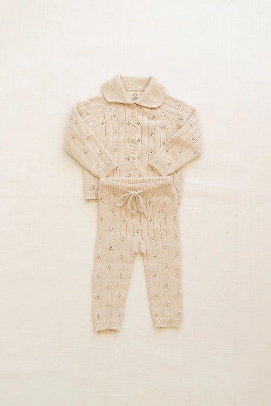 New Grain Knit Pointelle Set