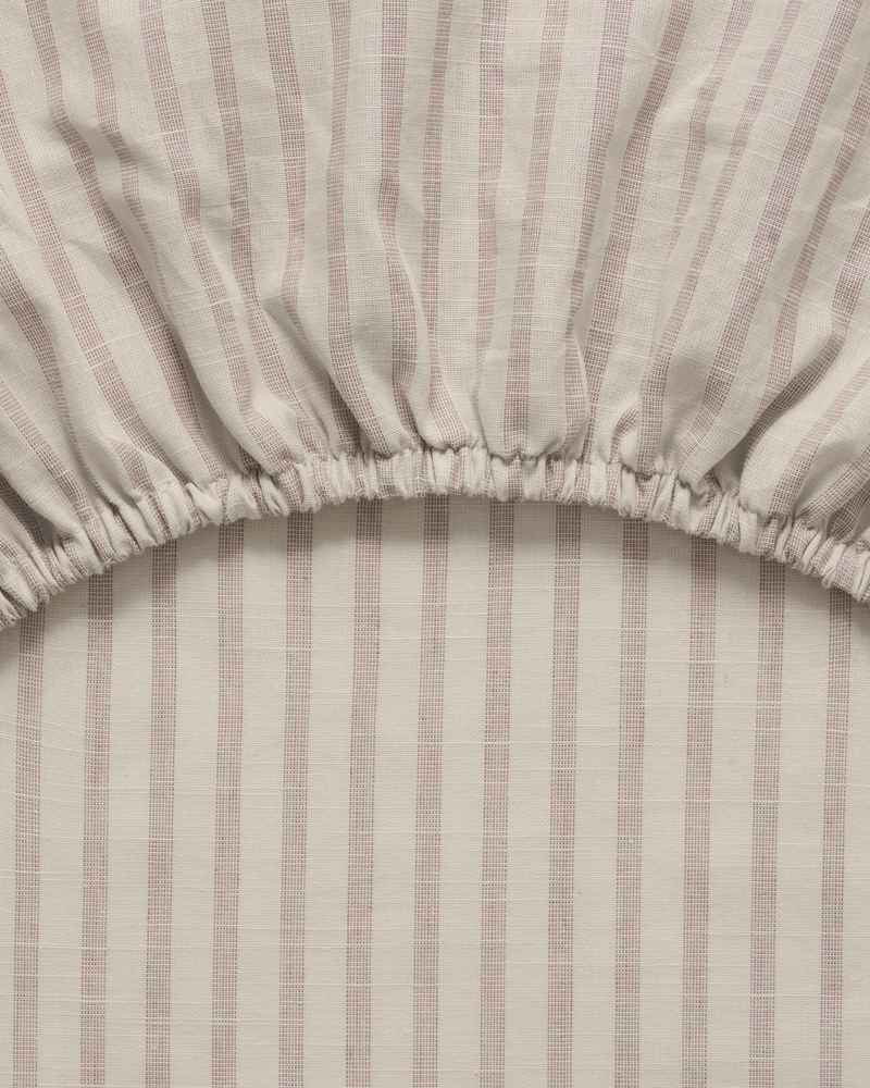Garbo & Friends Stripe Mauve Cot Fitted Sheet