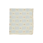 Bebe Organic Flower Blue Patchwork Baby Blanket