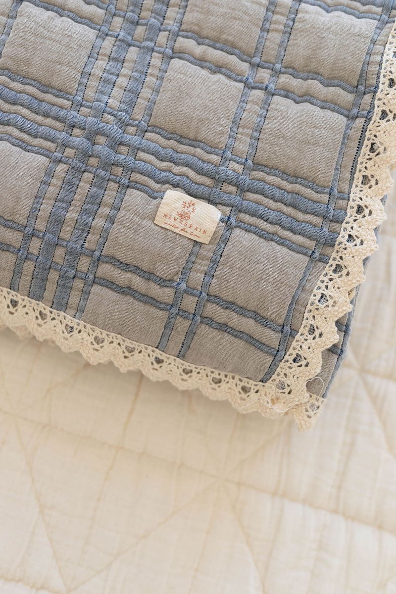 New Grain French Plaid Twin Quilt - Bluebelle