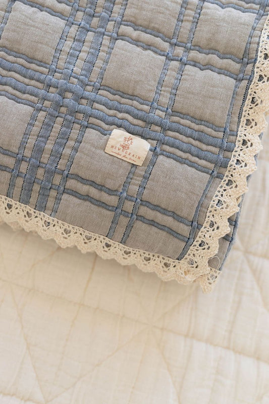 New Grain French Plaid Baby Quilt - Bluebelle