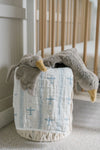 Ellie + Layne Vintage Airplanes Quilted Gauze Blanket